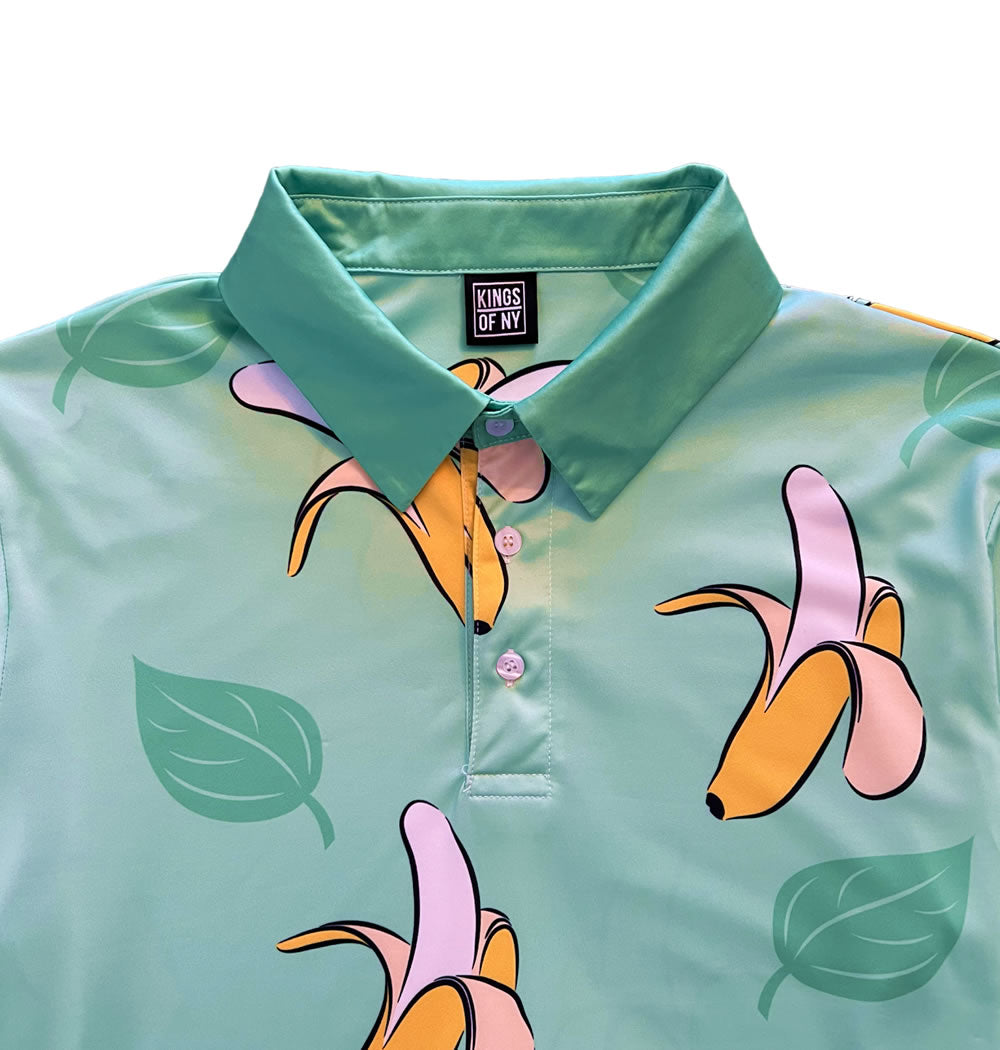 Banana Hawaiian Pattern Mens Golf Polo Shirt Brands