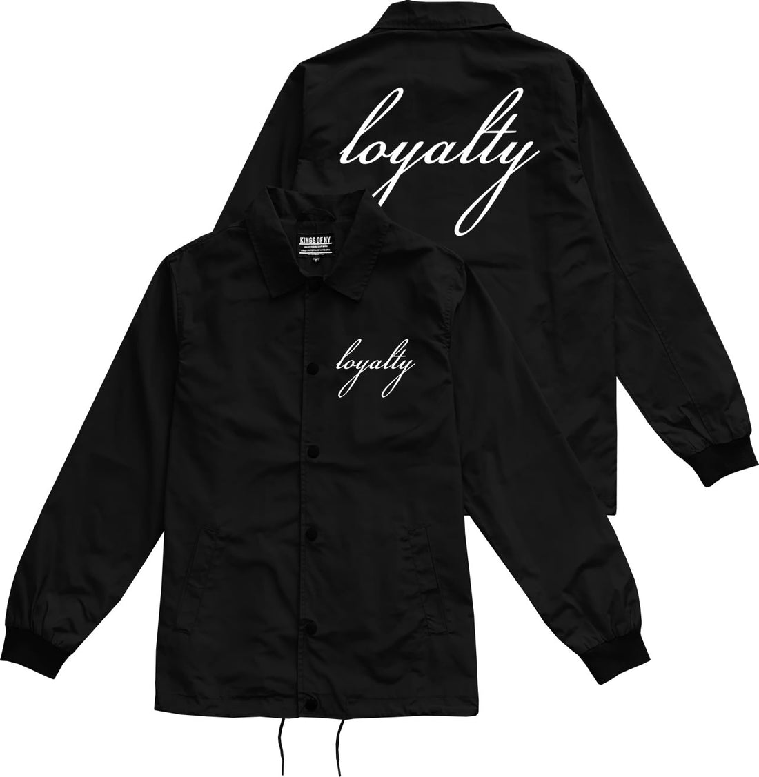 Loyalty Scirpt Mens Coaches Jacket Black