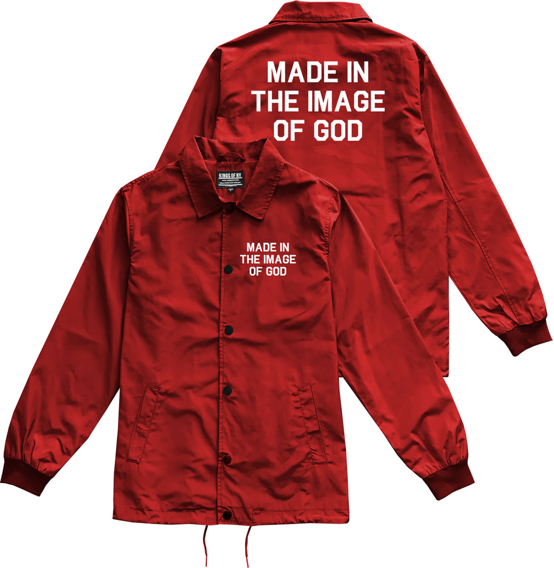 Made In The Image Of God Mens Coaches Jacket Red