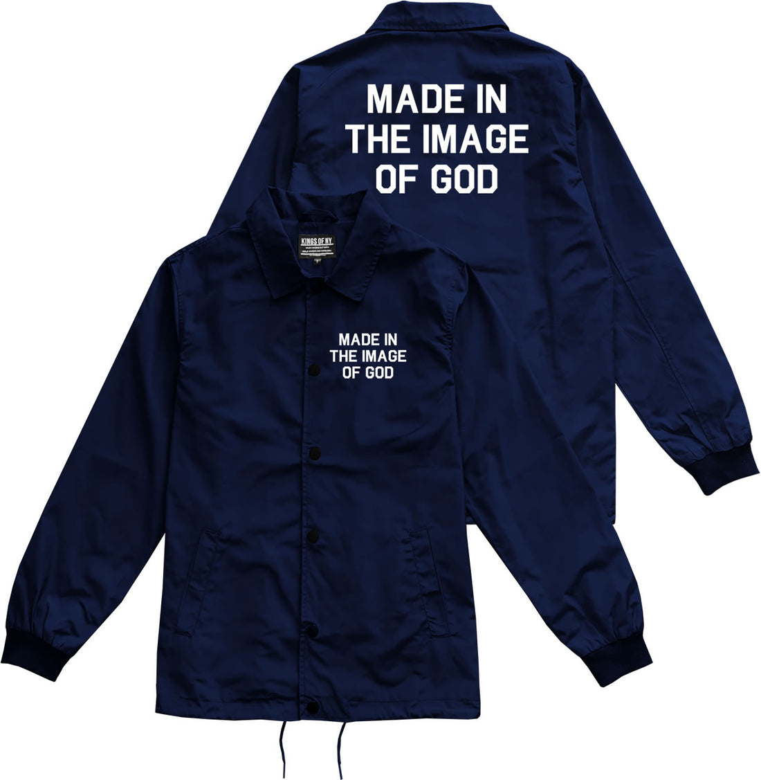 Made In The Image Of God Mens Coaches Jacket Navy Blue