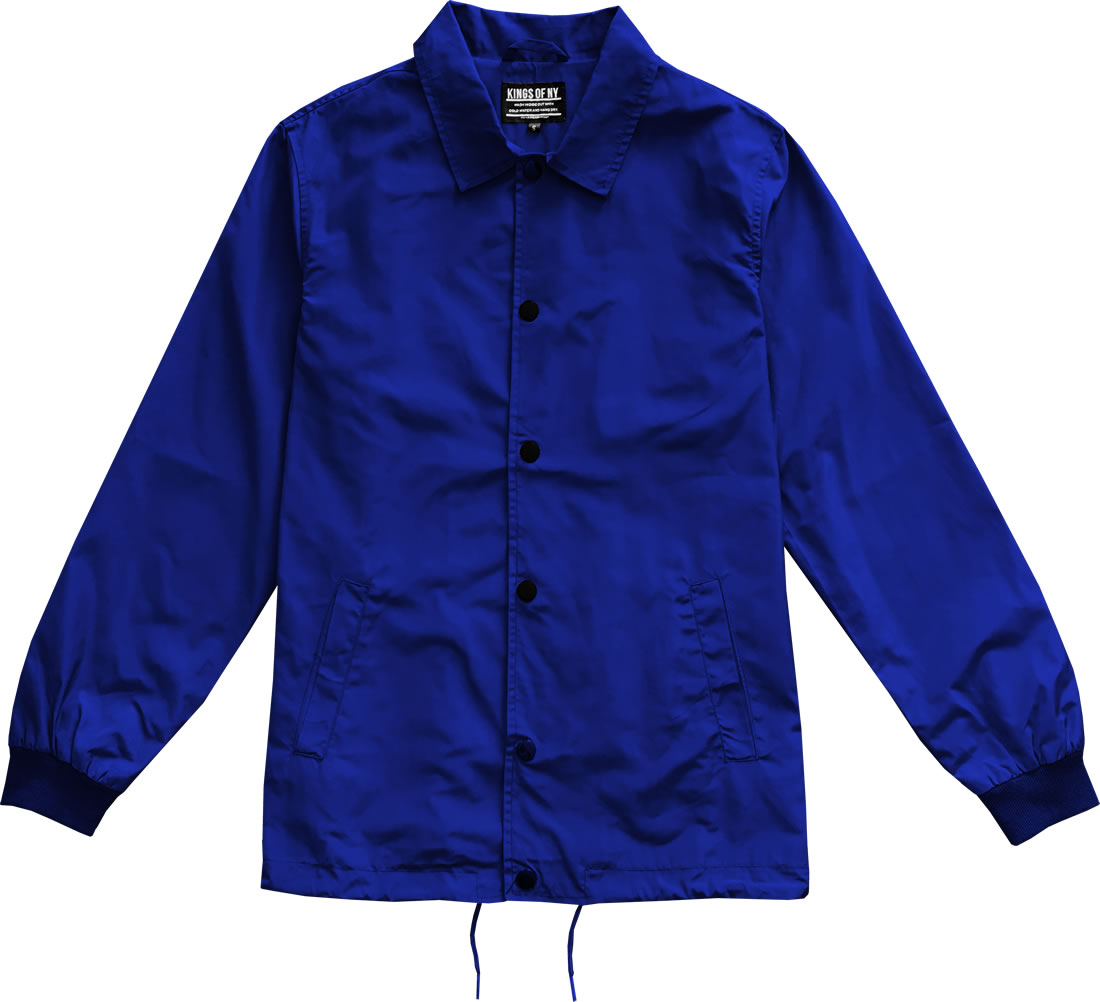 Royal Blue Mens Windbreaker Coaches Jacket