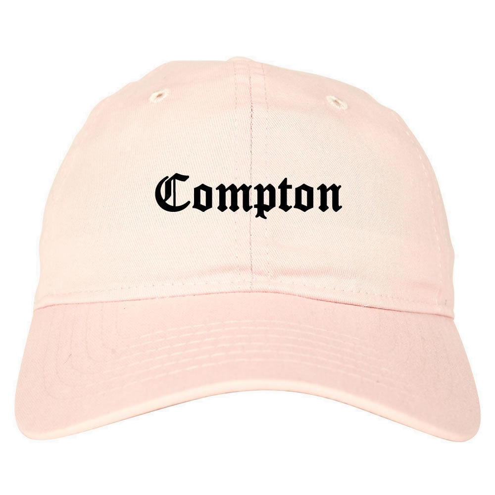 Compton Old English Mens Dad Hat Pink