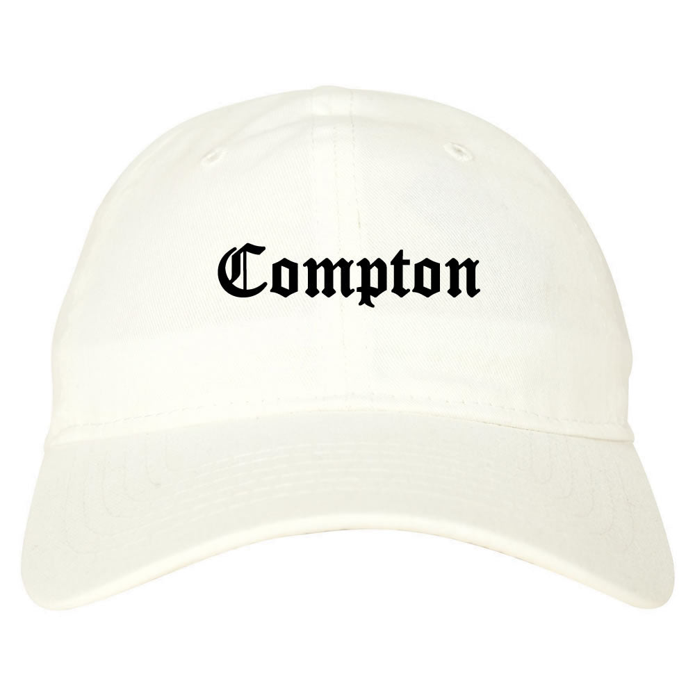 Compton Old English Mens Dad Hat White