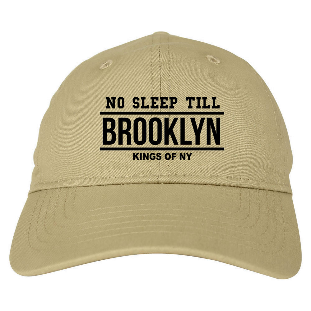 No Sleep Till Brooklyn Mens Dad Hat Beige