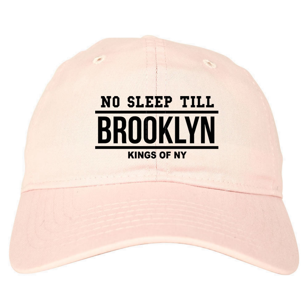 No Sleep Till Brooklyn Mens Dad Hat Pink