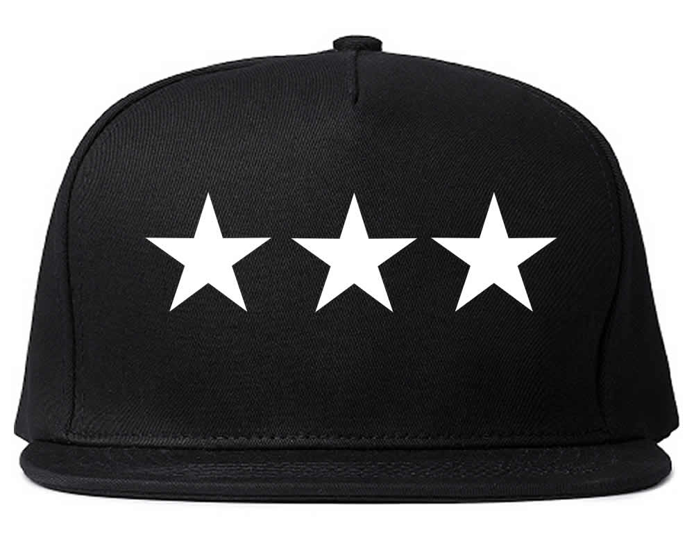 Three Stars Lieutenant General 3 Mens Snapback Hat Black