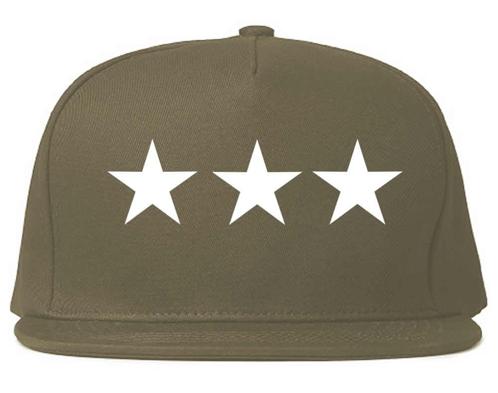 Three Stars Lieutenant General 3 Mens Snapback Hat Grey