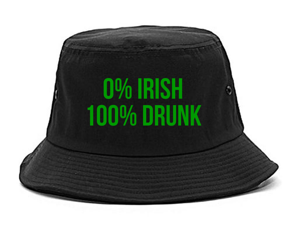 0 Irish 100 Drunk Funny St Patricks Day Mens Bucket Hat Black