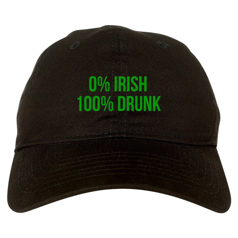 0 Irish 100 Drunk Funny St Patricks Day Mens Dad Hat Black