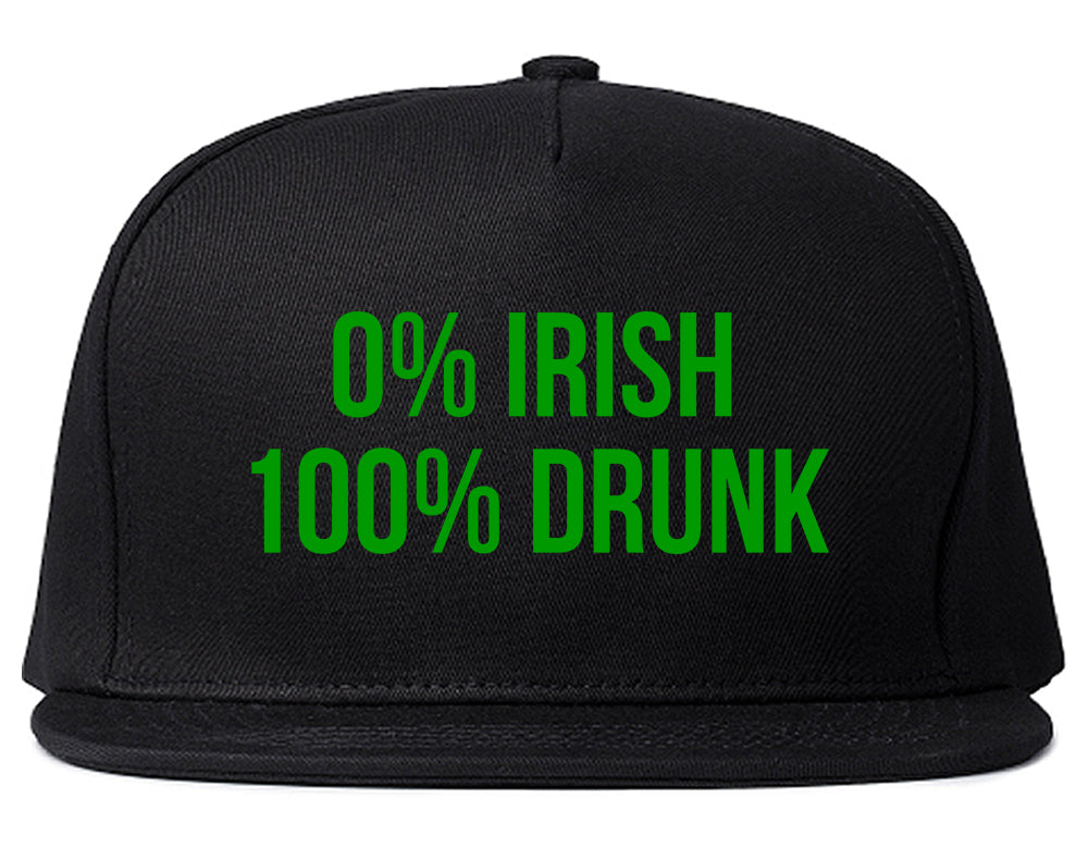 0 Irish 100 Drunk Funny St Patricks Day Mens Snapback Hat Black