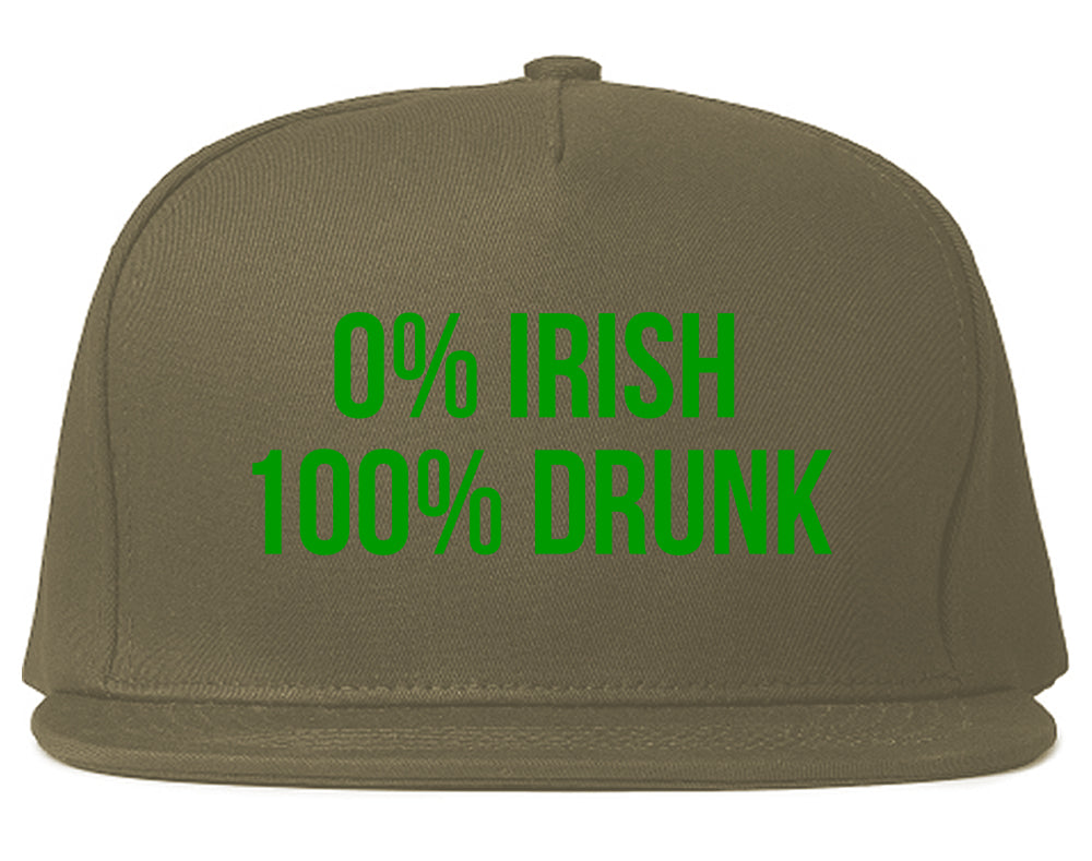 0 Irish 100 Drunk Funny St Patricks Day Mens Snapback Hat Grey