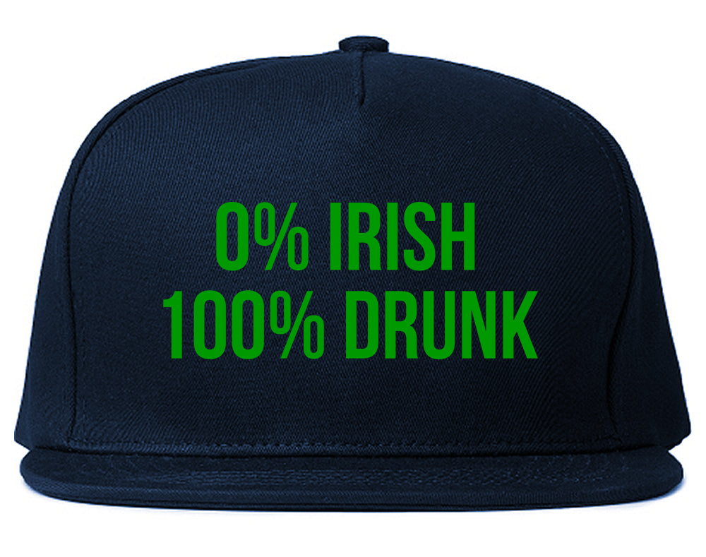 0 Irish 100 Drunk Funny St Patricks Day Mens Snapback Hat Navy Blue