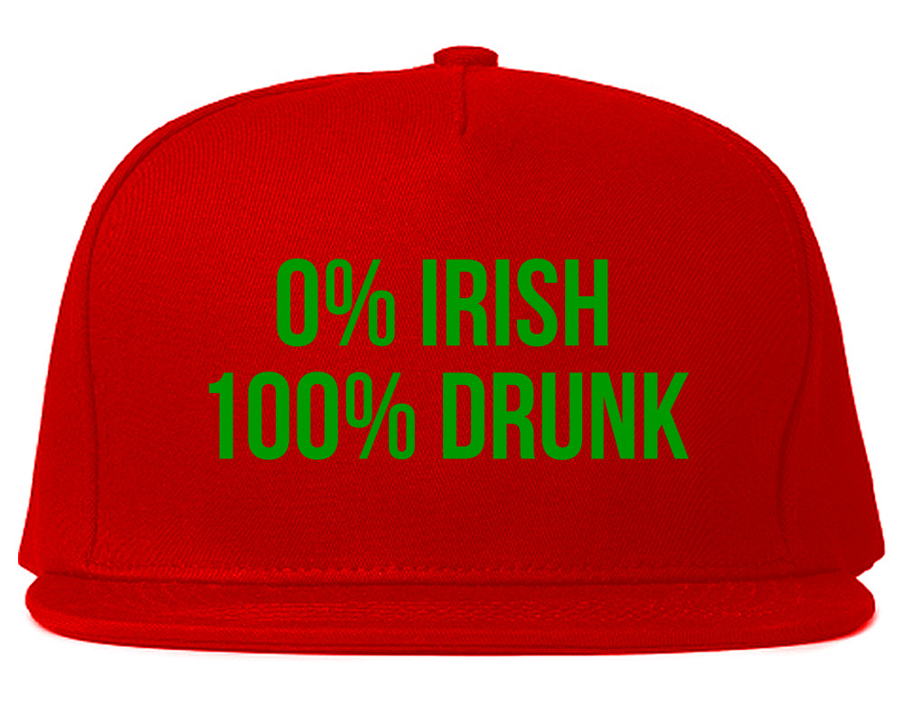 0 Irish 100 Drunk Funny St Patricks Day Mens Snapback Hat Red