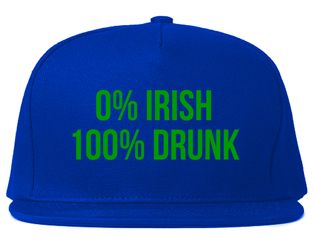 0 Irish 100 Drunk Funny St Patricks Day Mens Snapback Hat Royal Blue