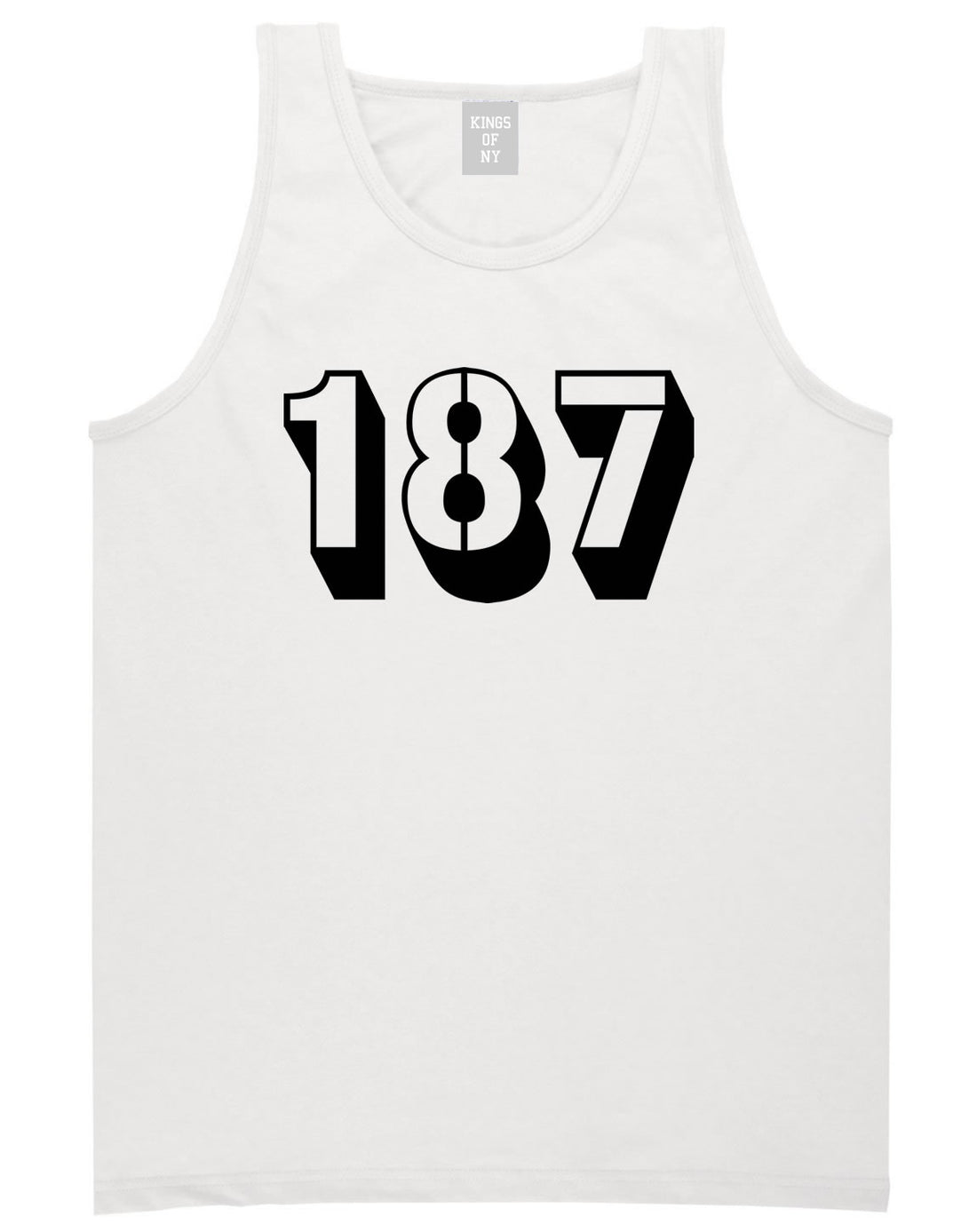 187 Tank Top in White by Kings Of NY