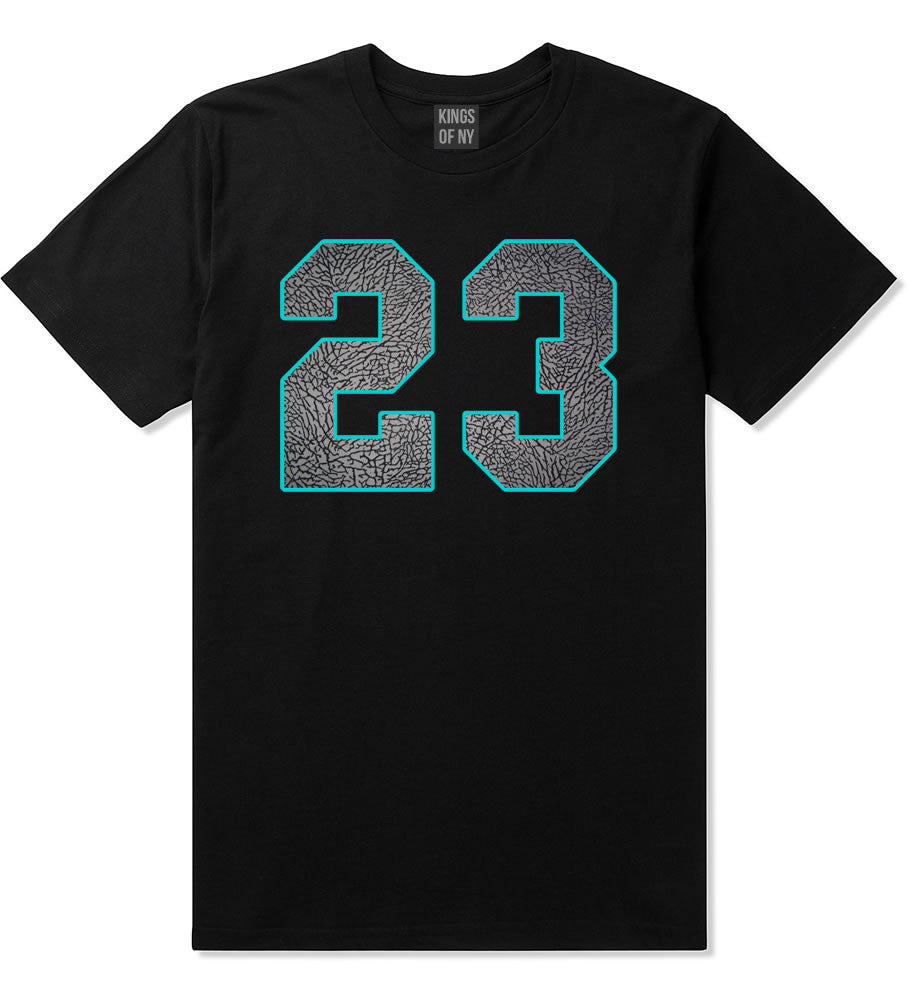 23 Cement Blue Jersey T-Shirt in Black By Kings Of NY