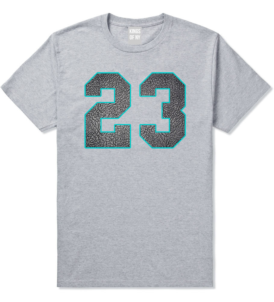 23 Cement Blue Jersey T-Shirt in Grey By Kings Of NY
