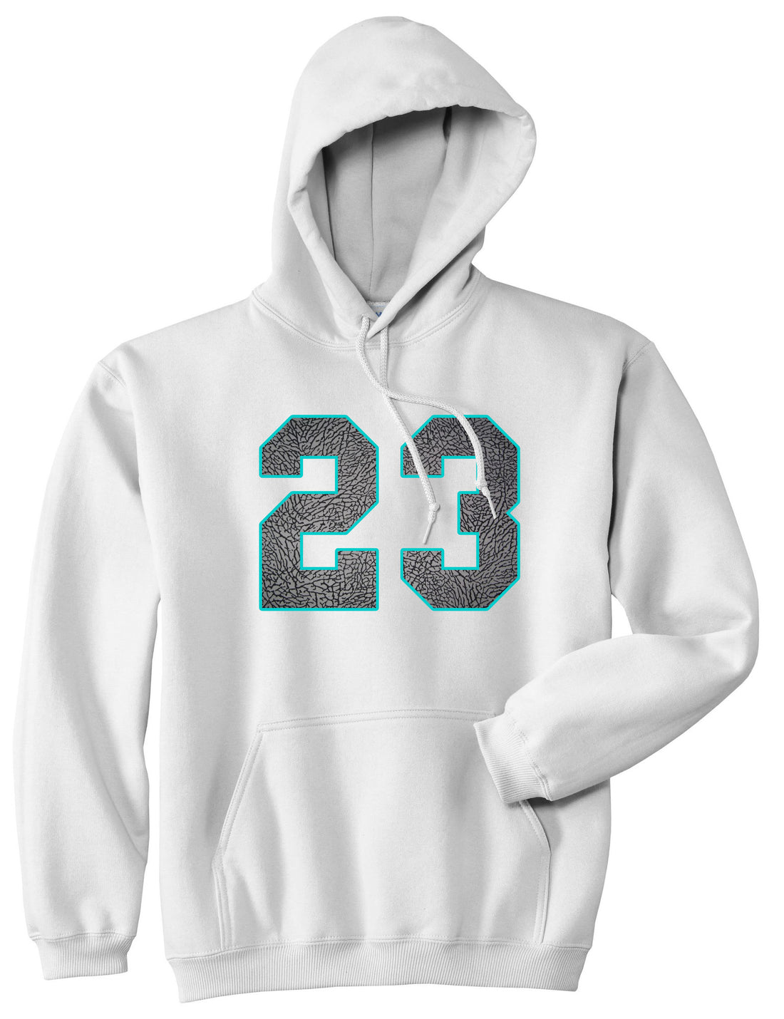 23 Cement Blue Jersey Pullover Hoodie in White By Kings Of NY