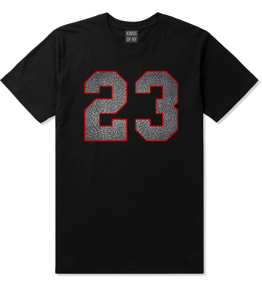 23 Cement Red Jersey T-Shirt in Black By Kings Of NY