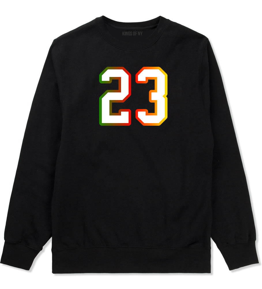 23 Cement Print Colorful Jersey Crewneck Sweatshirt in Black By Kings Of NY