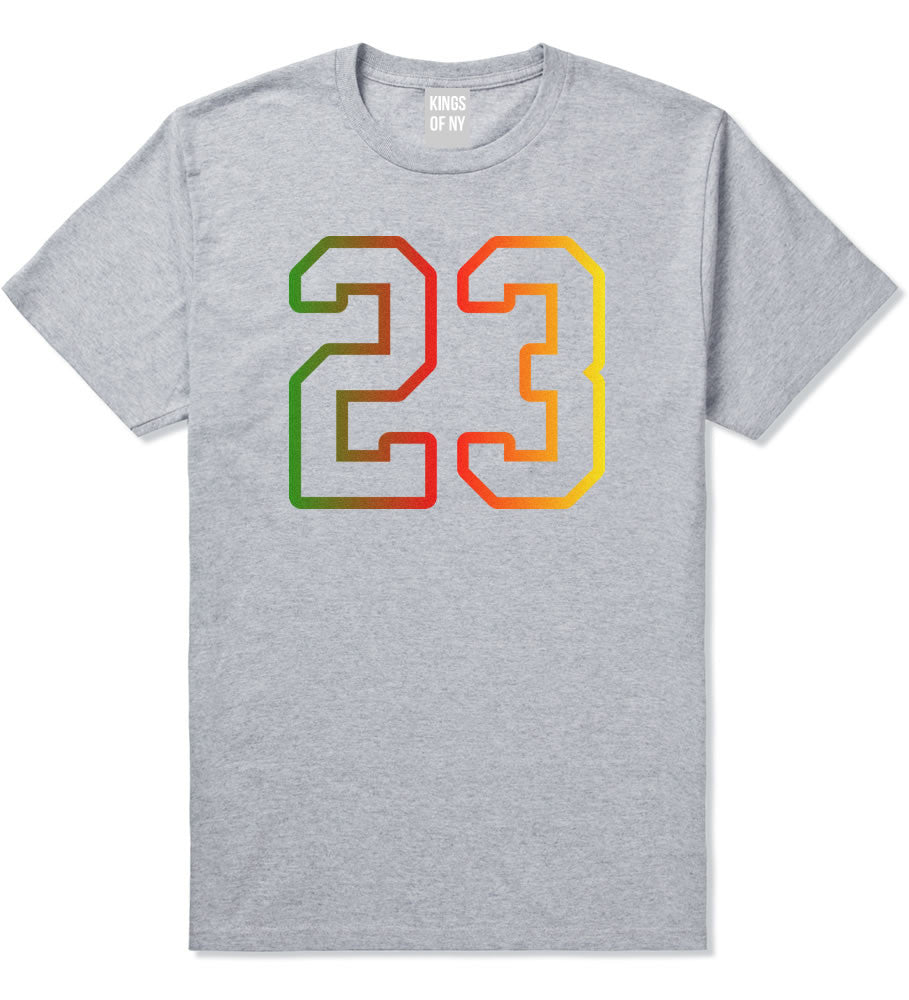 23 Cement Print Colorful Jersey T-Shirt in Grey By Kings Of NY