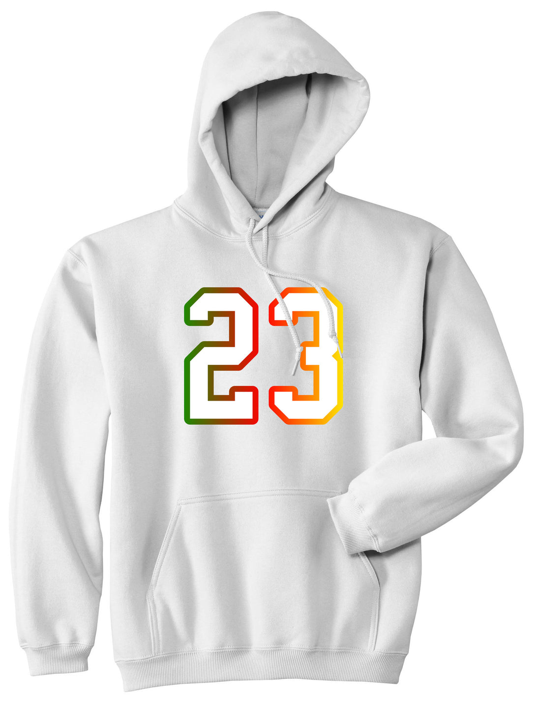 23 Cement Print Colorful Jersey Pullover Hoodie in White By Kings Of NY