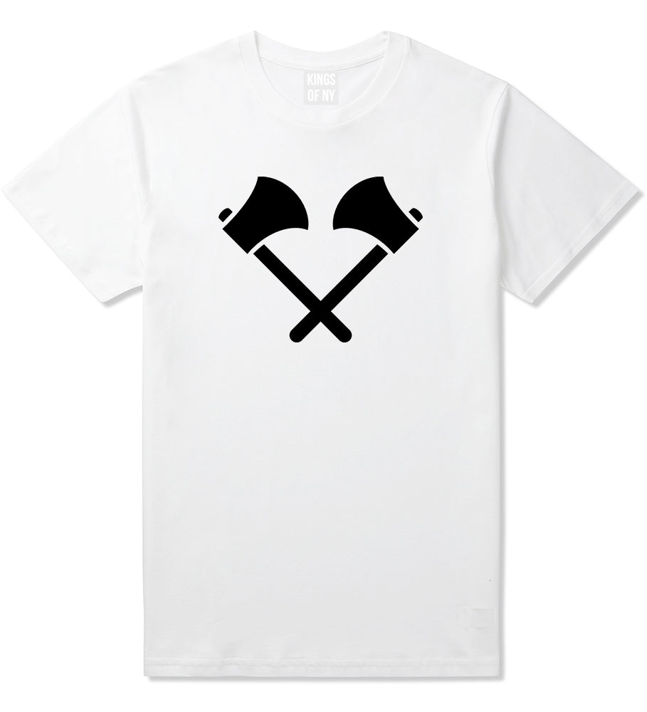 2 Ax Fireman Logo White T-Shirt by Kings Of NY