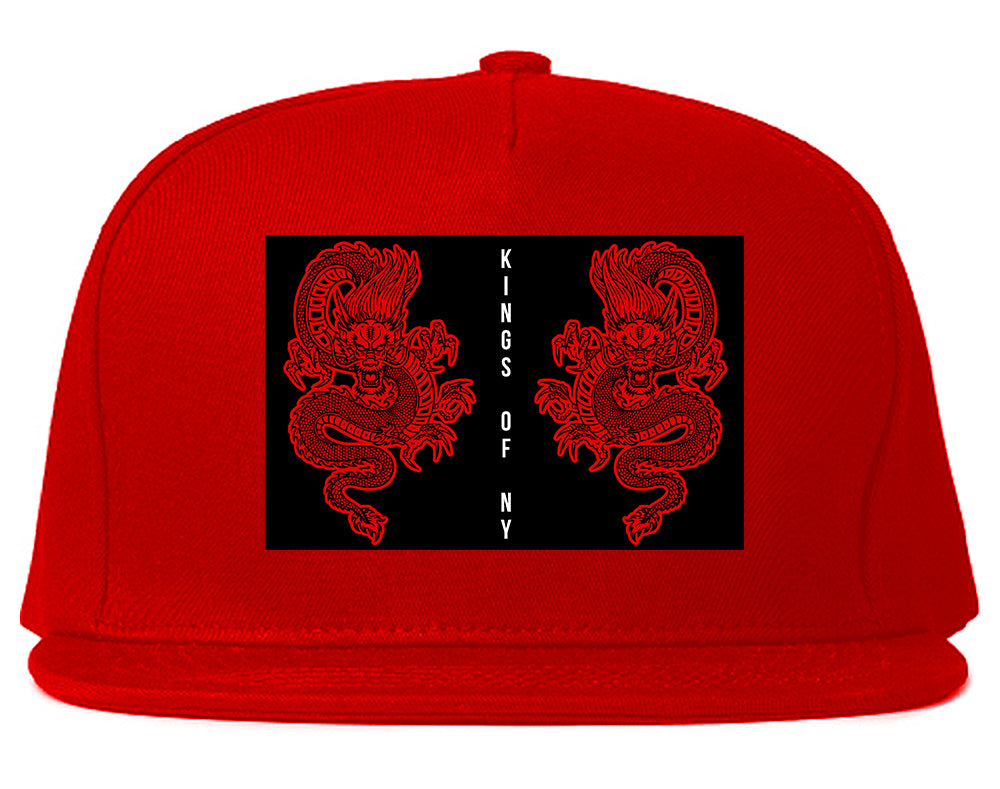 2_Chinese_Dragon Red Snapback Hat