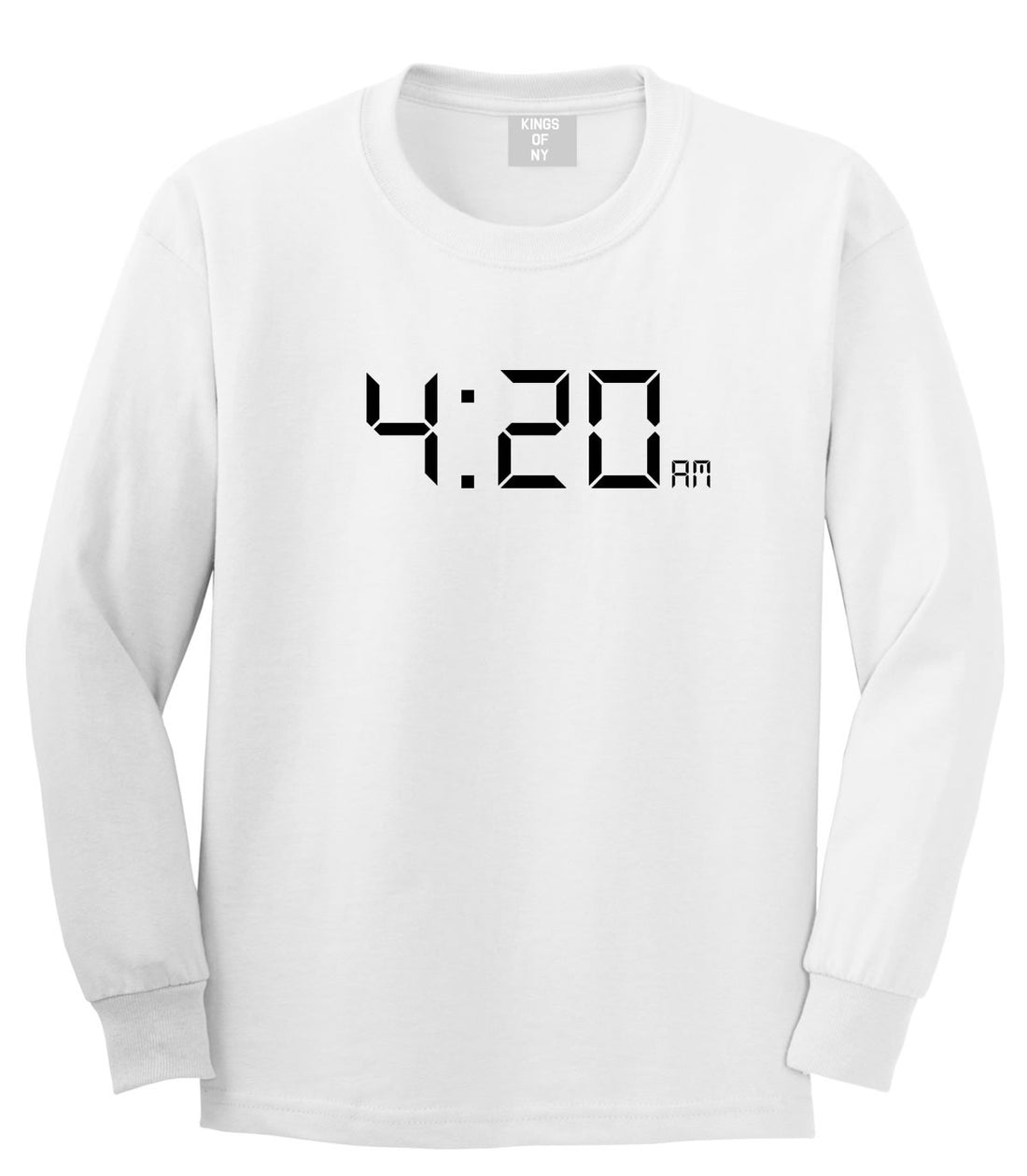 420 Time Weed Somker Long Sleeve T-Shirt in White By Kings Of NY