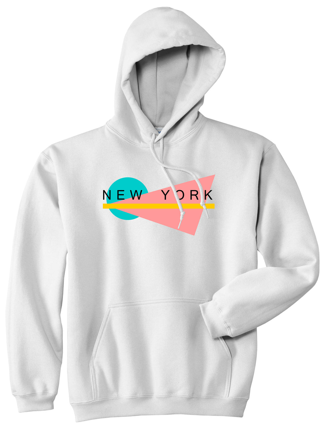 70s New York Spring Pullover Hoodie in White