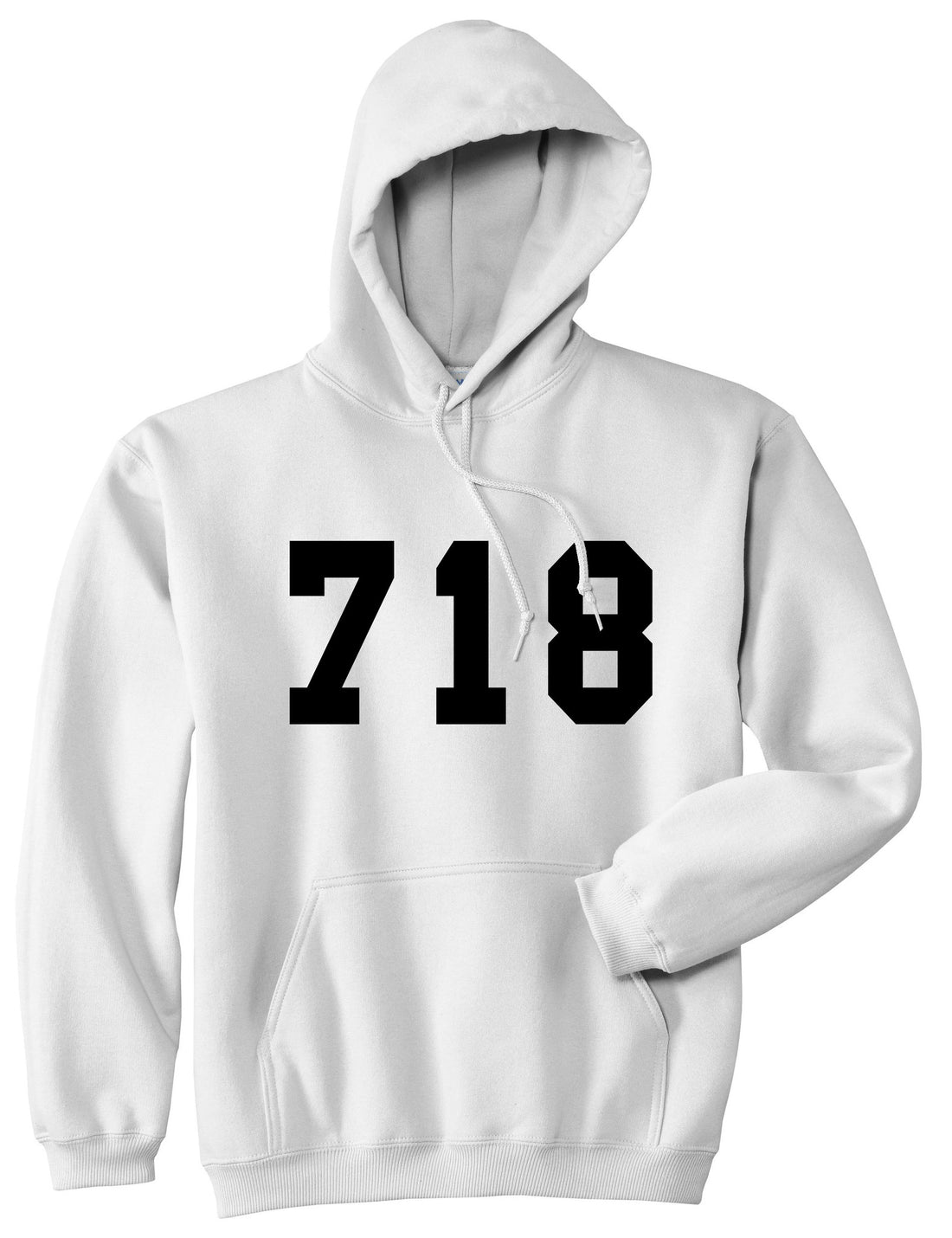 718 New York Area Code Boys Kids Pullover Hoodie Hoody in White By Kings Of NY