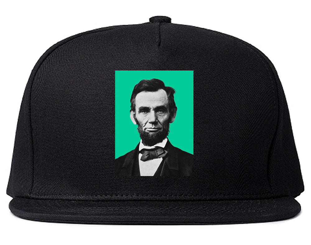 Abraham Lincoln Portrait Mens Snapback Hat Black