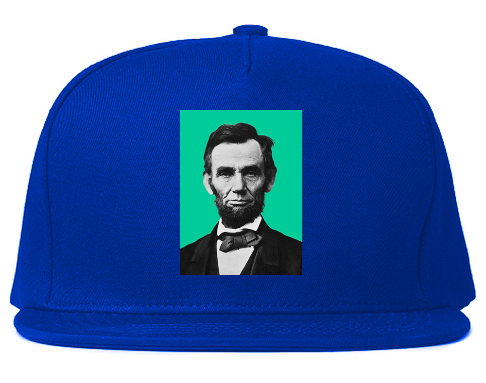 Abraham Lincoln Portrait Mens Snapback Hat Royal Blue