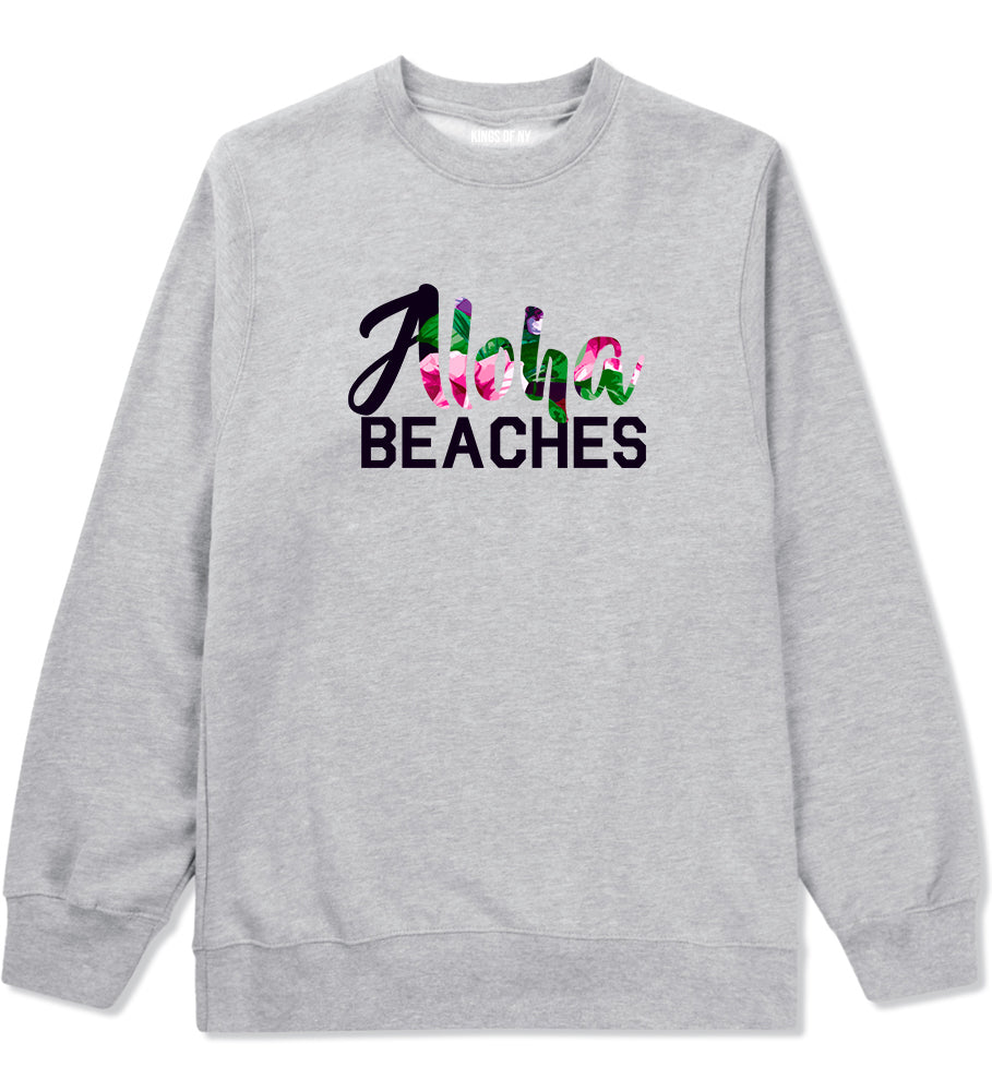 Aloha Beaches Grey Crewneck Sweatshirt by Kings Of NY