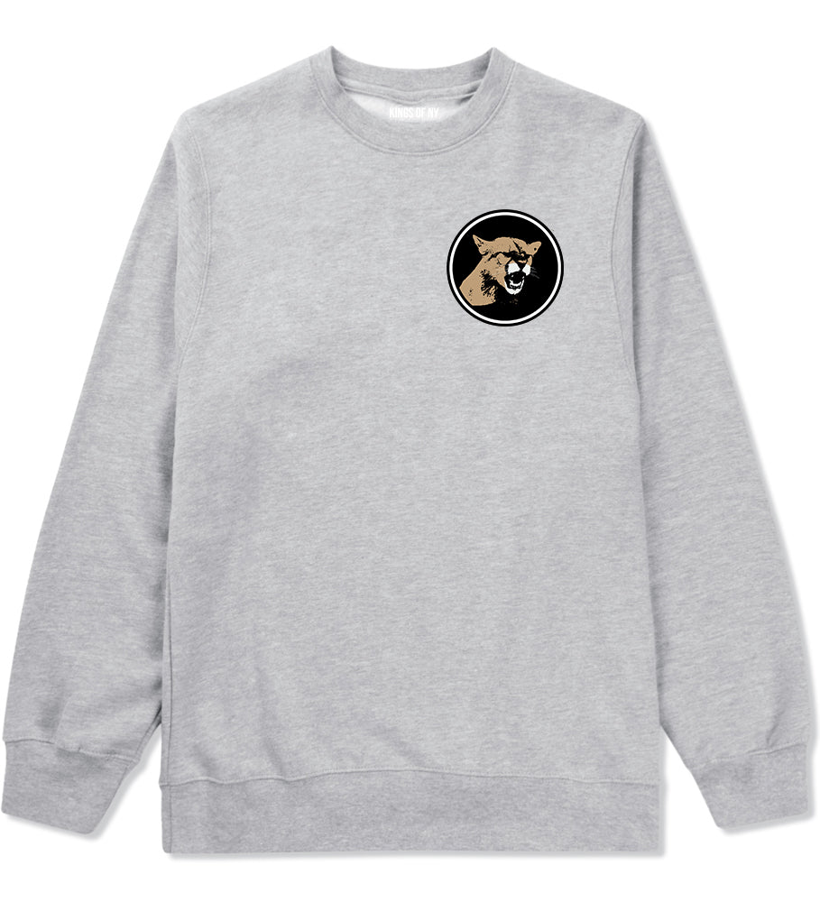 Angry Cougar Chest Grey Crewneck Sweatshirt by Kings Of NY