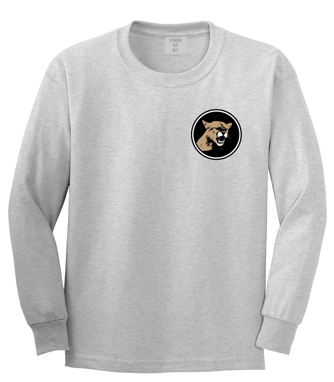 Angry Cougar Chest Grey Long Sleeve T-Shirt by Kings Of NY