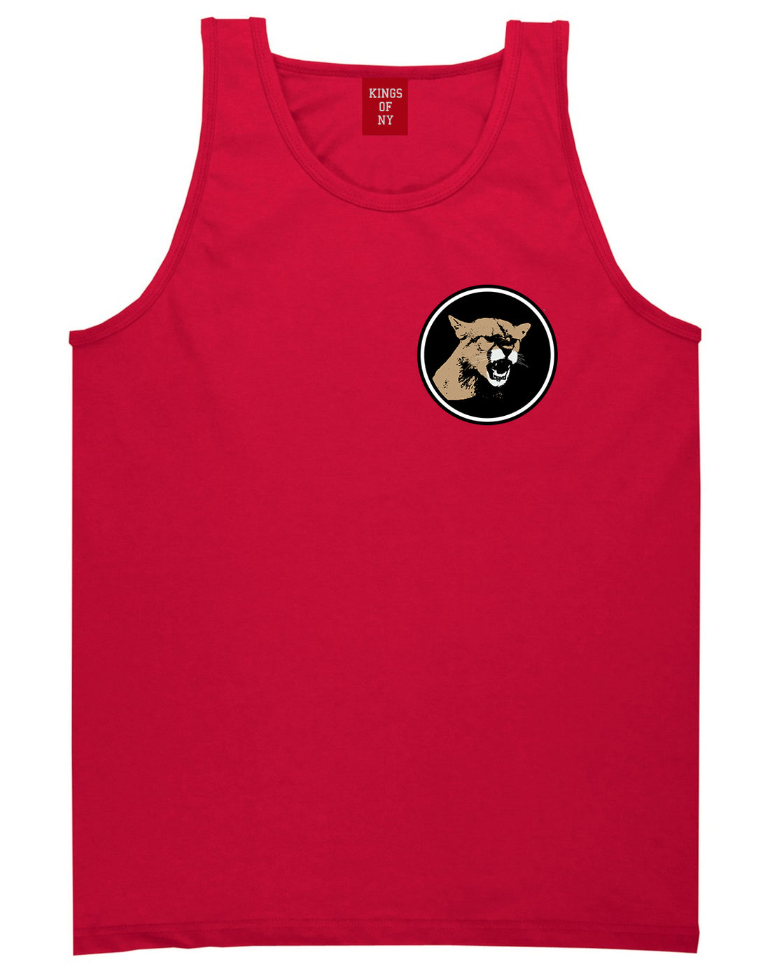 Angry Cougar Chest Red Tank Top Shirt by Kings Of NY