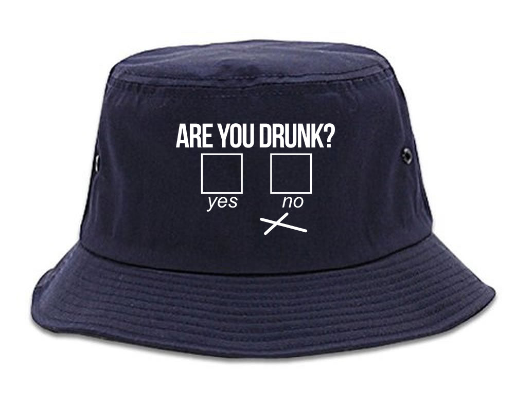 Are You Drunk Funny Beer Drinking Party Mens Bucket Hat Navy Blue