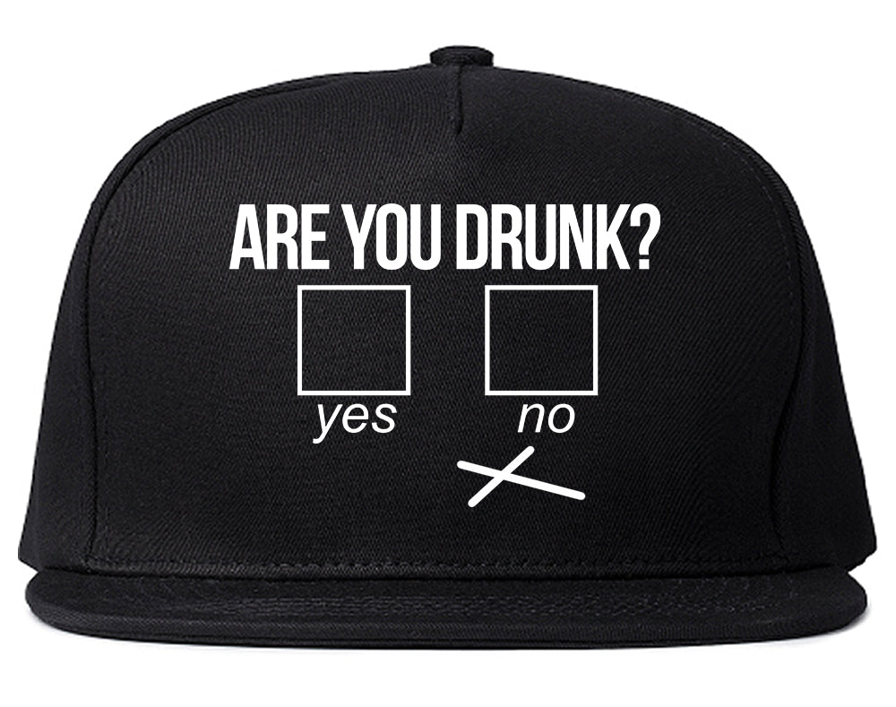 Are You Drunk Funny Beer Drinking Party Mens Snapback Hat Black