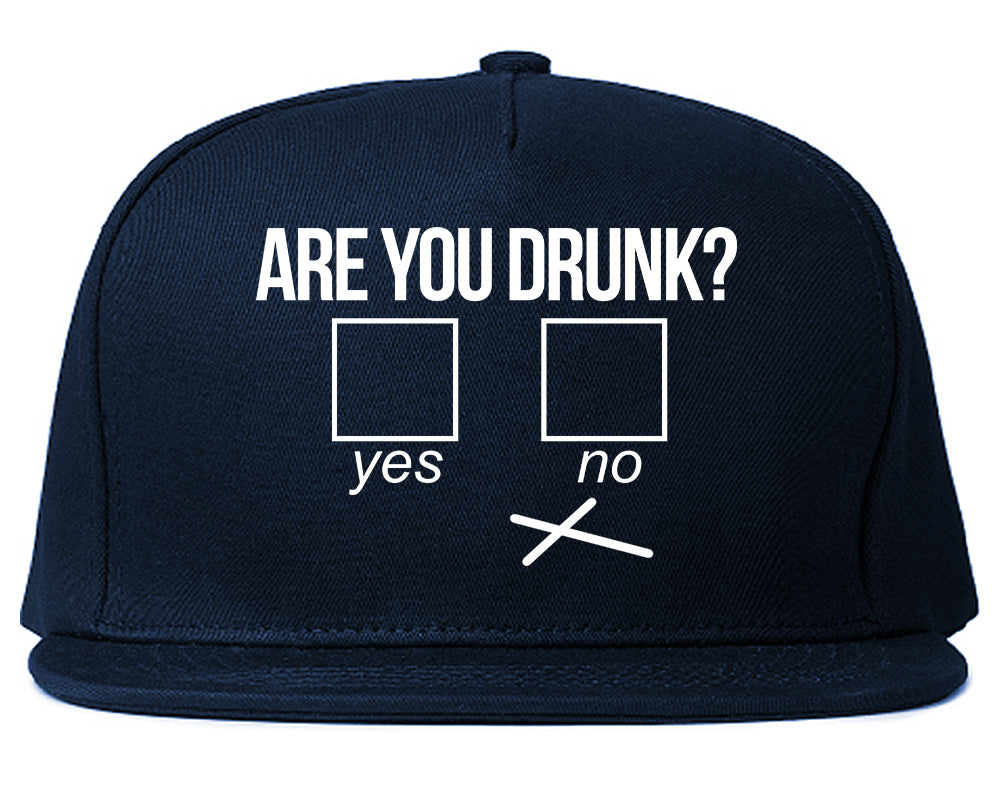 Are You Drunk Funny Beer Drinking Party Mens Snapback Hat Navy Blue