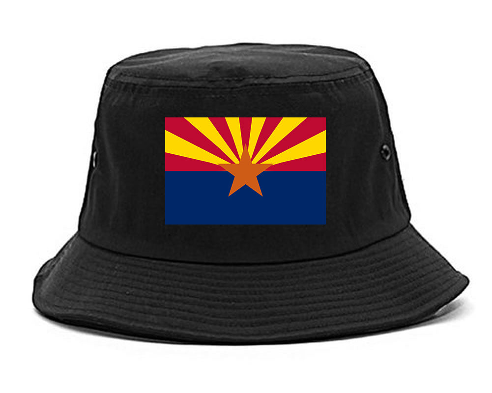 Arizona State Flag AZ Chest Mens Bucket Hat Black