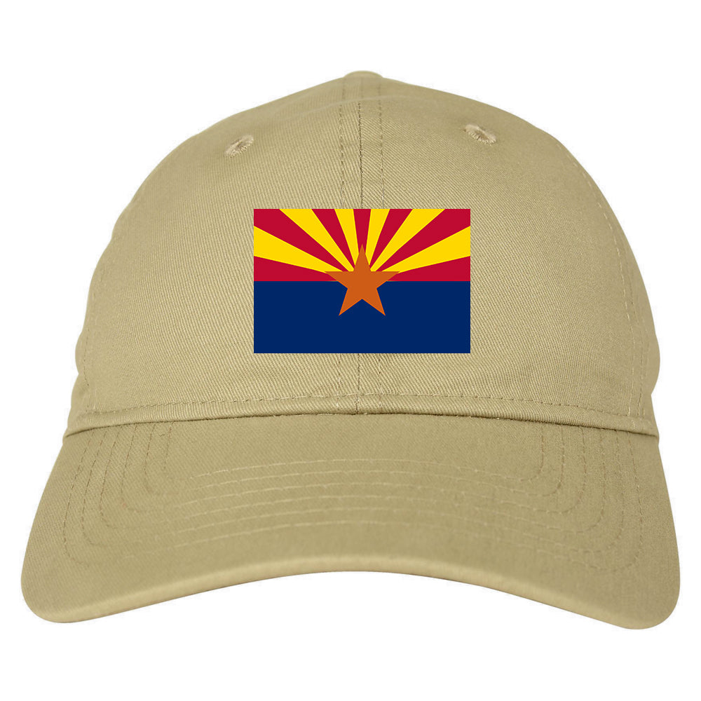 Arizona State Flag AZ Chest Mens Dad Hat Tan