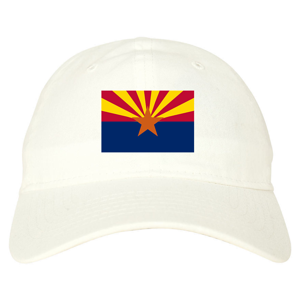 Arizona State Flag AZ Chest Mens Dad Hat White