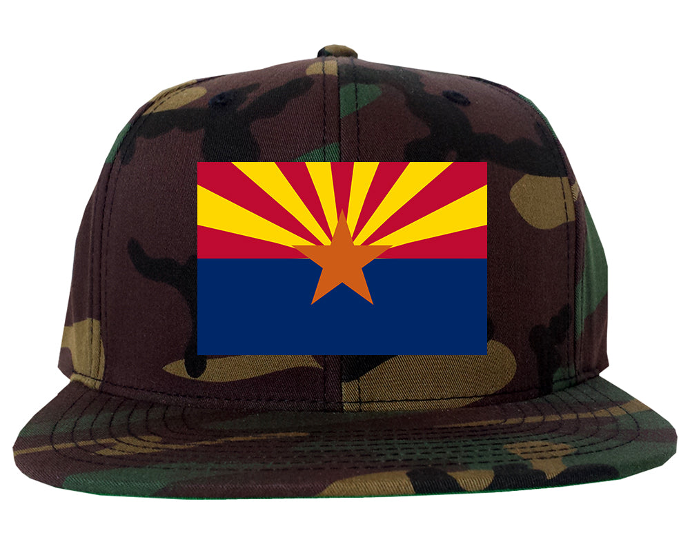 Arizona State Flag AZ Chest Mens Snapback Hat Army Camo