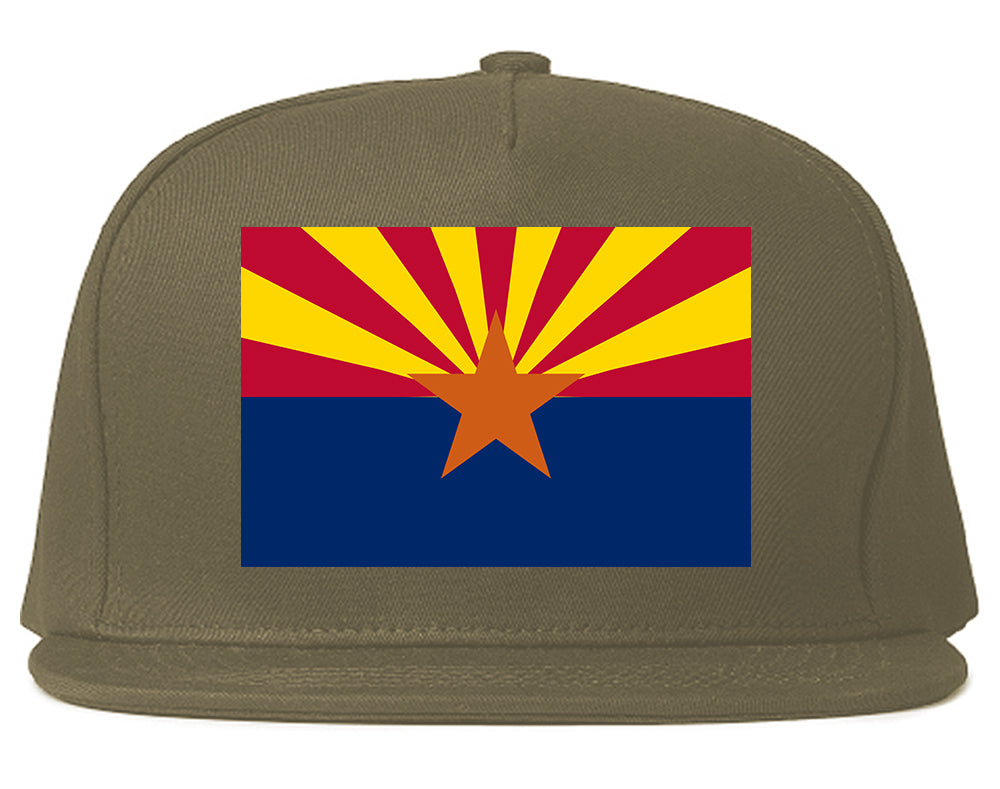 Arizona State Flag AZ Chest Mens Snapback Hat Grey