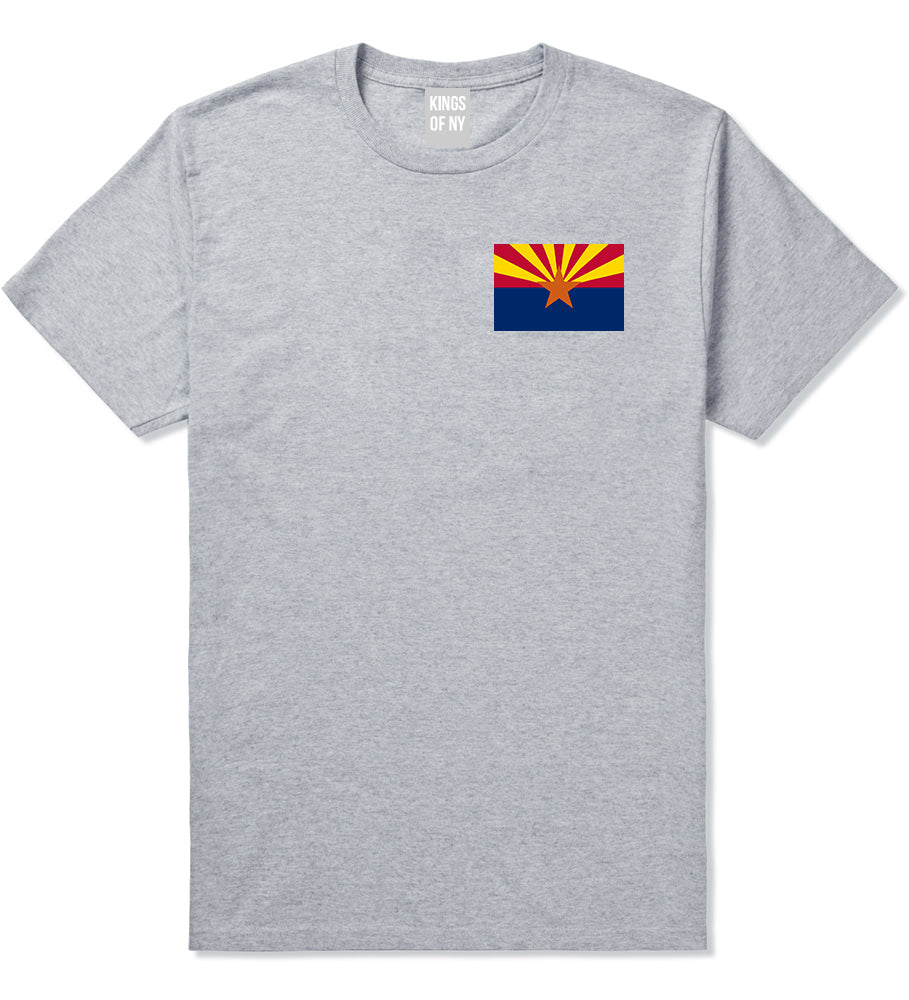 Arizona State Flag AZ Chest Mens T-Shirt Grey