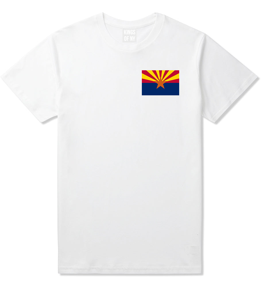 Arizona State Flag AZ Chest Mens T-Shirt White