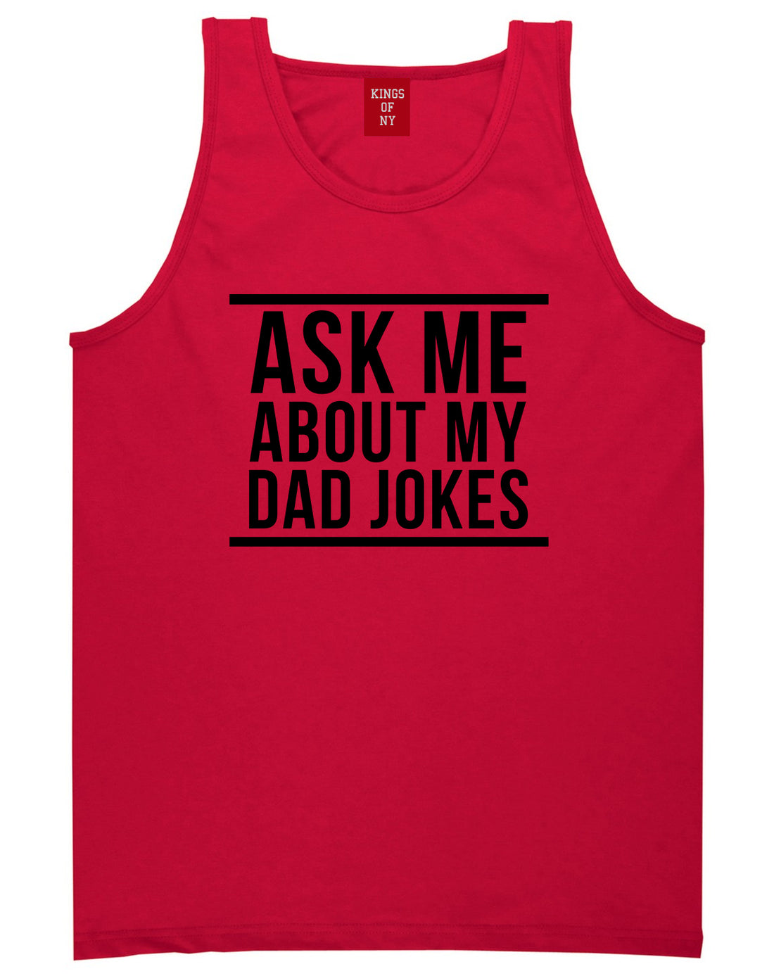 Ask Me About My Dad Jokes Mens Tank Top T-Shirt Red