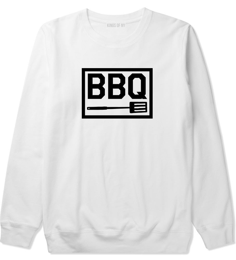 BBQ Barbecue Spatula White Crewneck Sweatshirt by Kings Of NY