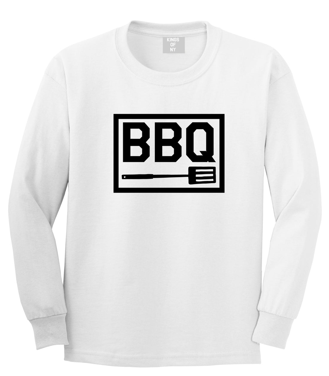 BBQ Barbecue Spatula White Long Sleeve T-Shirt by Kings Of NY